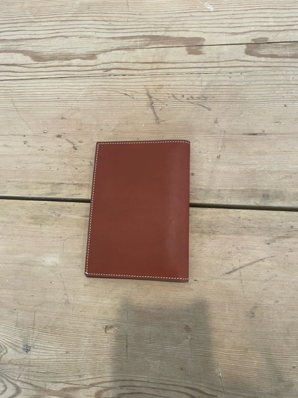 Armorial Leather Tall Card Wallet in Saddle Brown NWOB